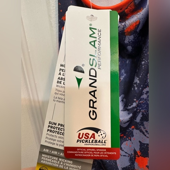 Grand Slam Active Floral Splatter Tennis Tank Top Top NWT - Picture 3 of 9